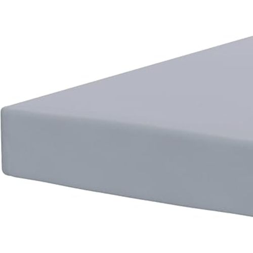 Pobibaby - Single Solid Premium Fitted Baby Crib Sheets for Standard Crib Mattress - Ultra-Soft Cotton Blend, Safe and Snug, and Stylish Solid Crib Sheet (Smoky Grey)