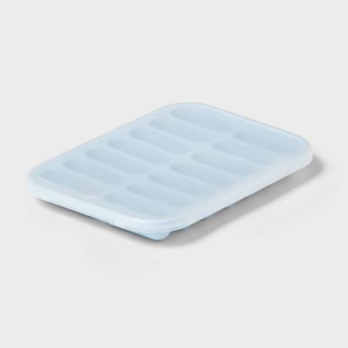 2pc Silicone Water Bottle Ice Cube Tray with Lid Blue - Room Essentials™
