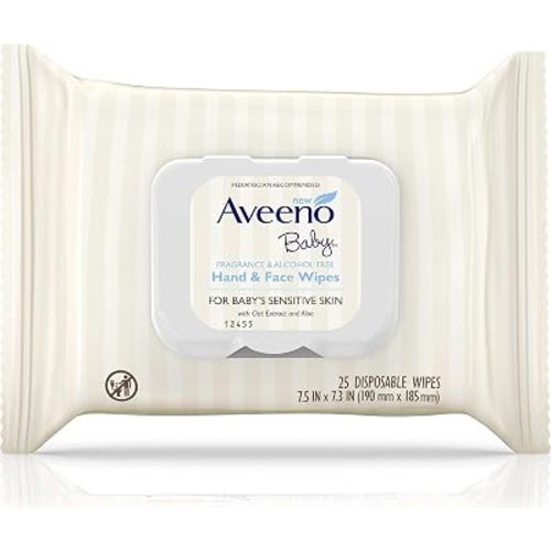 Baby Hand & Face Wipes, 25 Disposable Wipes, Aveeno