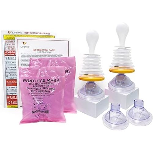 LifeVac Home Kit 2 Pack - Portable Suction Rescue Device, First Aid Kit for Kids and Adults, Portable Airway Suction Device for Children and Adults