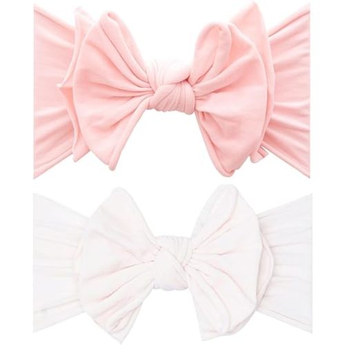 Baby Bling 2PK FAB-BOW-OUS®: rose quartz + ballet pink