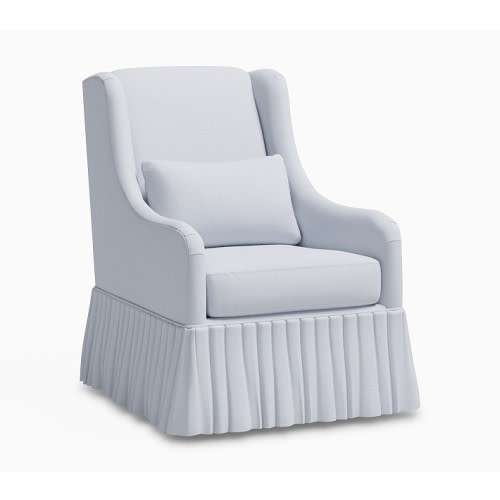 Merced Skirted Stationary Glider Performance Linen Blend Light Blue