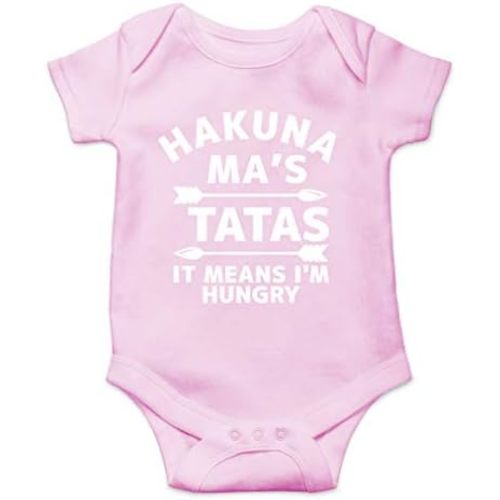 AW Fashions Hakuna Ma's Tatas It Means I'm Hungry Baby Bodysuit Funny Cute Adorable Newborn Romper Clothing