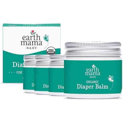 Earth Mama Organic Diaper Balm 2-Ounce | Diaper Cream for Baby | EWG Verified, Petroleum & Artificial Fragrance-Free with Calendula for Sensitive Skin (4-Pack)