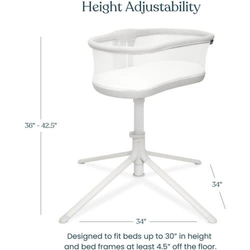 HALO BassiNest Swivel Sleeper 3.0 – Over-Bed Baby Bassinet with 360 Rotation, Adjustable Height, Breathable Mesh, Safe Close Sleeping, Lowering Wall for Easy Access, Feeding & C-Section Recovery