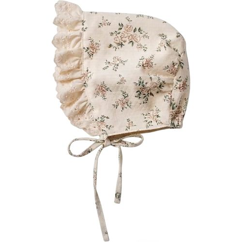 HOOLCHEAN Baby Girls Printed Cotton Bonnet Infant Vintage Flower Lace Sun Protection Hat