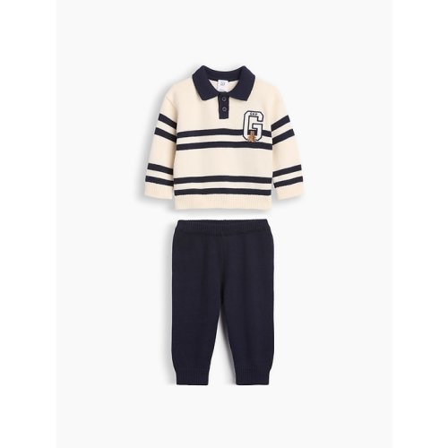 Baby Stripe Polo Sweater Outfit Set