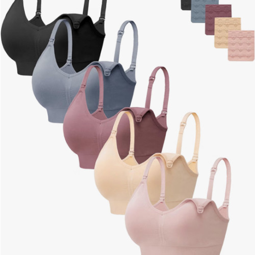 HBselect Women Maternity Bras 5 Pack Nursing Bras for Breastfeeding