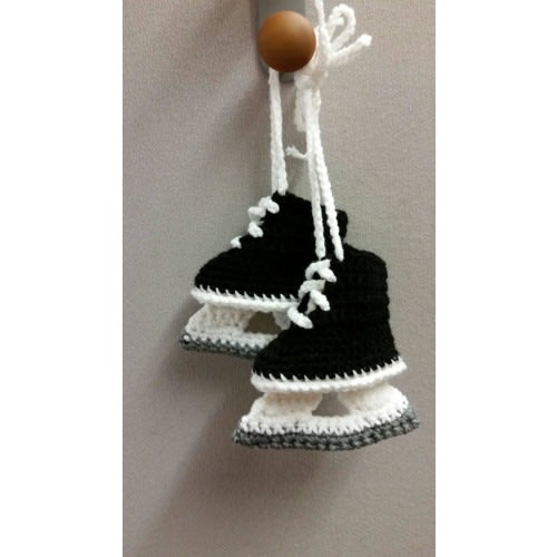 Hockey Skate Crochet Baby Booties