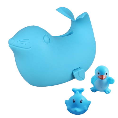 Bathtub Spout Cover - Faucet Cover for Kids Bathroom Accessories Protector - Soft Silicone, Blue Sea Lions