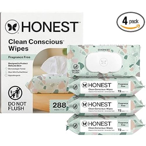 The Honest Company Hypoallergenic Multi-Use Baby Wipes for Sensitive Skin, Geo Mood, 288 Count