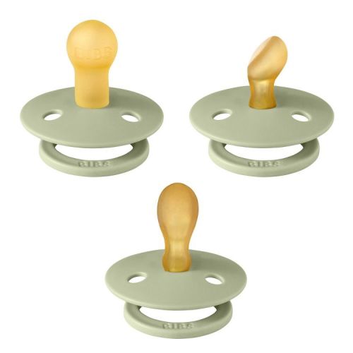 Bibs Try-It Colour Pacifier - Sage - 3pk: Rubber Latex, BPA-Free, Phthalate-Free