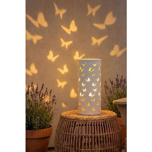 Flannel Bohemian Atmosphere Light & Night Light with Remote - Forest, Butterfly, Dragonfly, Sunflower，Flower，Floral Projection Floor Lamps for Bedroom Decor, Mood Lighting, Gifts (White Butterfly)