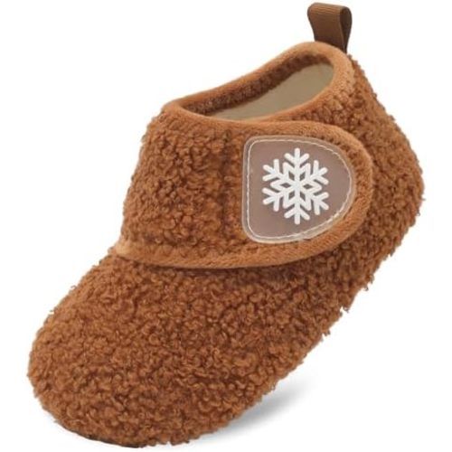 Scurtain Toddler Slippers Winter Boots Kids Slippers Girls Boys Toddler Snow Boots Baby Warm Socks Lightweight House Shoes Non-Slip Ankle Booties Walking Shoes