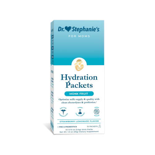 Dr. Stephanie's Milk Miracle Hydration & Probiotics Drink Mix, For Breastfeeding Support, 10 Count