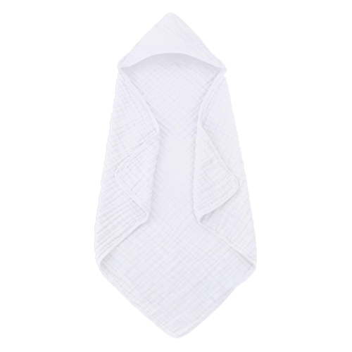 itvber Hooded Baby Towels for Newborn 1 Pack 100% Muslin Organic Cotton Baby Bath Towel with Hood for Babies Infant Toddler Soft and Absorbent Baby Bath Essentials