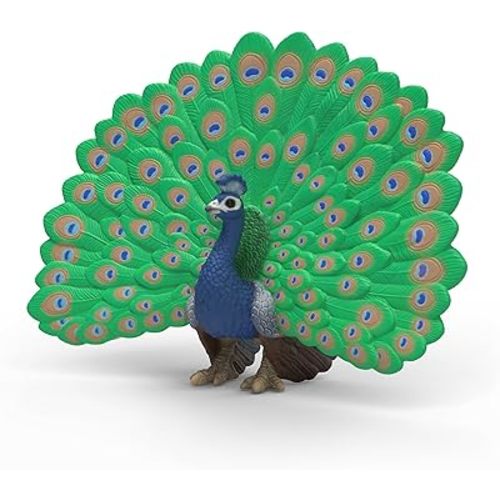 Schleich Farm World - Peacock Bird Figurine - Realistic Farm Animal Toy - Barnyard Pretend Play Figure for Boys and Girls - Kids Ages 3+ | 14926