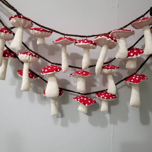 Handmade Mushroom Garland Fall Decor