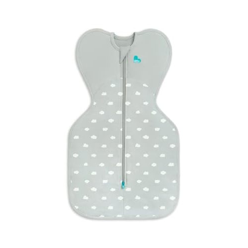 Love to Dream Swaddle UP, Baby Sleep Sack, Self-Soothing, Longer Sleep, Snug Fit Helps Calm Startle Reflex, New Born Essentials for Baby, Suitable for All Seasons, 8-13 lbs, Olive Mint Cloud