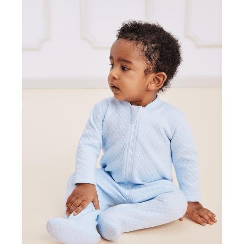 Classic Jacquards Blue Zip Footie