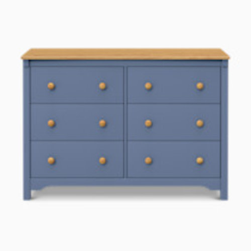 daVinci Shea 6-Drawer Dresser - Cove Blue/Honey
