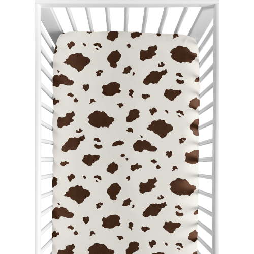 Sweet Jojo Designs Western Cowgirl Brown Off White Fitted Crib Sheet