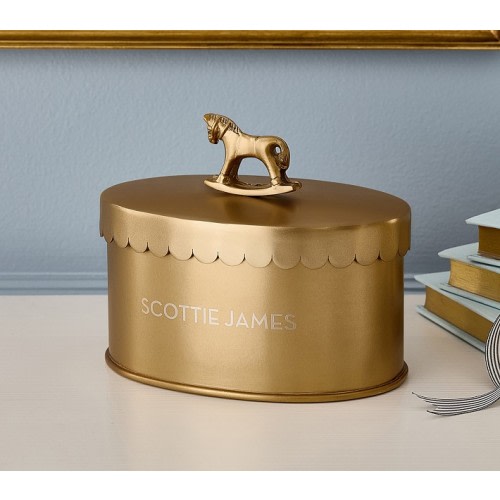 Chris Loves Julia Rocking Horse Keepsake Box | Pottery Barn Kids