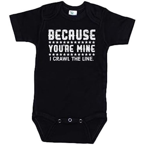 Because You're Mine I Crawl The Line/Country Music Onesie/Super Soft Bodysuit/Unisex Baby Outfit