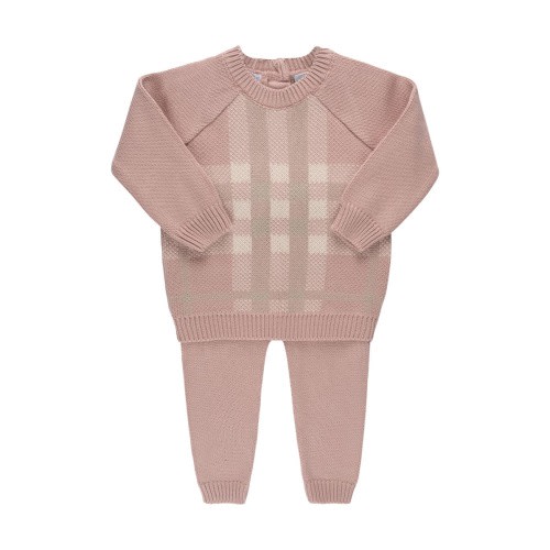 Plaid Cotton Sweater & Pants Set