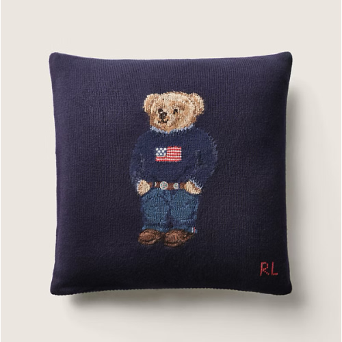 Polo Bear Wool Throw Pillow