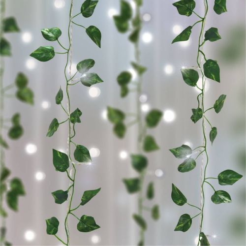 LED Vine Curtain String Lights Cool White Remote Control USB/Battery Powered