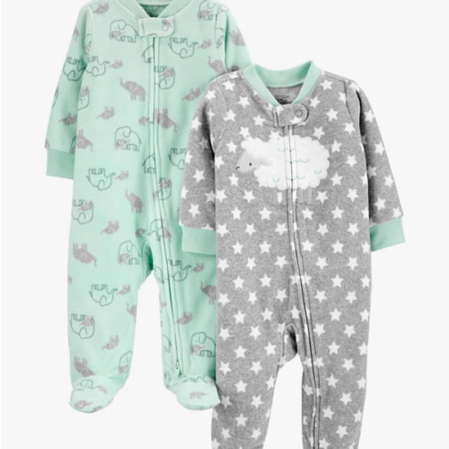 Simple Joys by Carter's Baby 2-Pack Neutral Fleece Footed Sleep and Play