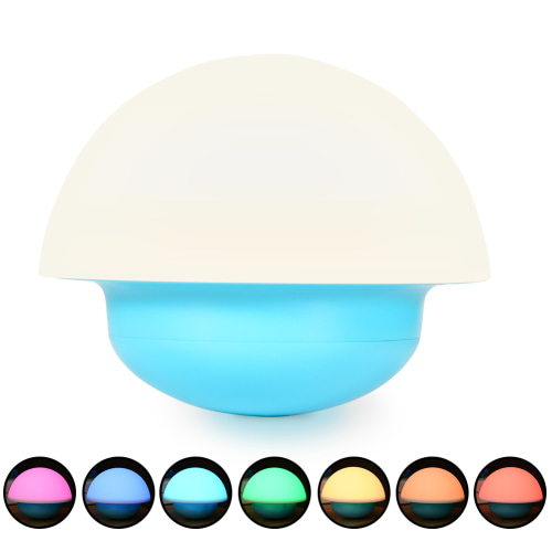 LED Baby Night Light Portable Silicone Cute Mushroom Nursery Night Lamp Romantic Dim Mood Lamp Tap Color Control BPA-Free Rechargeable Battery for up to 6-Hour Usage