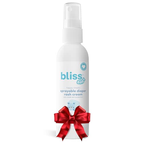 Bliss Baby Diaper Rash Cream Spray - Fragrance-Free, No Touch & Mess-Free, Treats, Soothes & Prevents Diaper Rash, Zinc Oxide, Dermatologist Tested, Vegan, Organic Aloe Vera, Shea Butter & Olive Oil