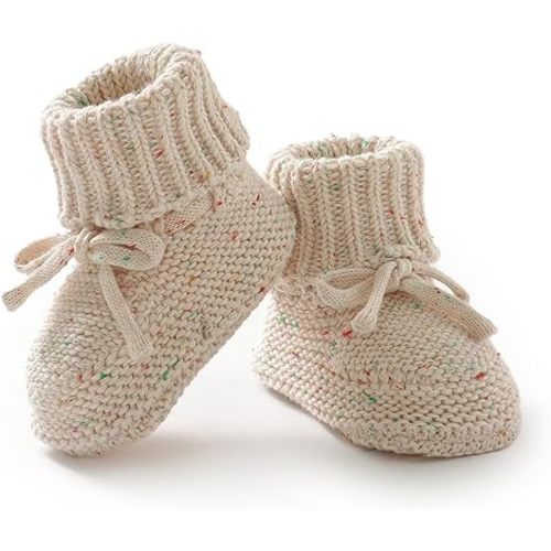 Baby Booties Newborn Babe First Walkers Non-Slip Stay On Boots Crib Shoes Sock Warm Knit Booties for Infant Boy Girl