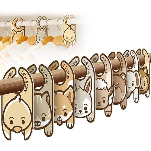 Baby Closet Dividers (Set of 8), Baby Hanger Dividers for Infant to Toddler, Nursery Organization for Clothes, Girl & Boy Closet Organizers