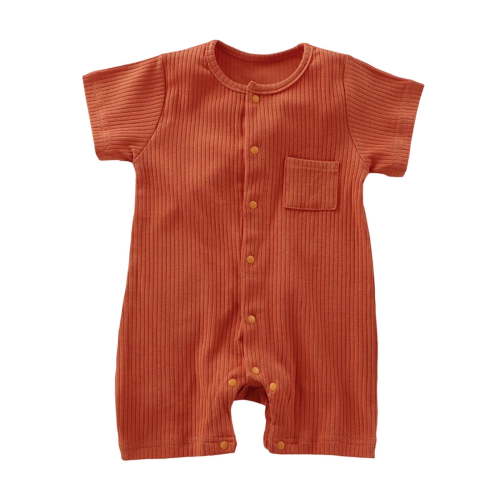 Summer Savings Clearance 2025! Loopsun Baby Romper, Children's Solid Breathable Cotton Jumpsuit Summer Clothes Boys Girls Baby Round Neck Short Sleeve Rompers Brown 3-6 Months