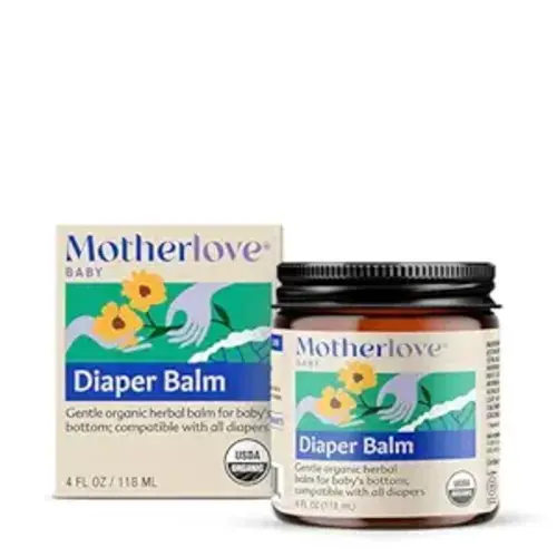 Motherlove Diaper Balm (4 oz Value Size) Organic Herbal Diaper Cream—Cloth Diaper Safe, Zinc Oxide- & Petroleum-Free