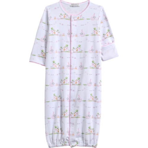 Noah's Print Convertible Pima Cotton Gown, S (0-3m)