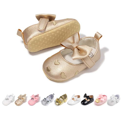 HsdsBebe Baby Girls Shoes Infant Mary Jane Bowknot Dress Shoe for Newborn 0-18M