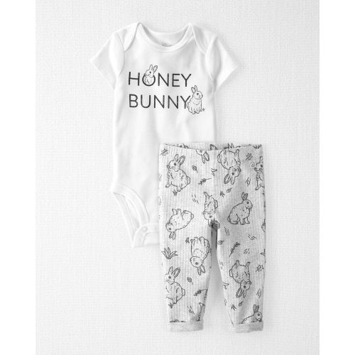 Honey Bunny 2-Piece Set - 3M - Gray, White
