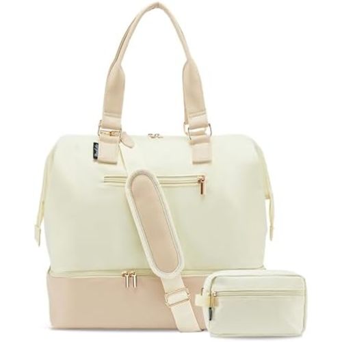 Weekender Bags for Women, Large Travel Duffel Bag with Shoes Compartment, Carry On Overnight Tote Bags with Toiletry Bags, Hospital Bags for Labor and Delivery