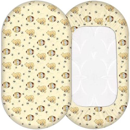 1 Pcs Classic Pooh Baby Bassinet Sheets, The Winnie Toddler Bed Sheets, Bassinet Sheet for Baby Boys or Girls, Suitable for Standard Cradles, Baby Bedding Supply, 32x16 Inch