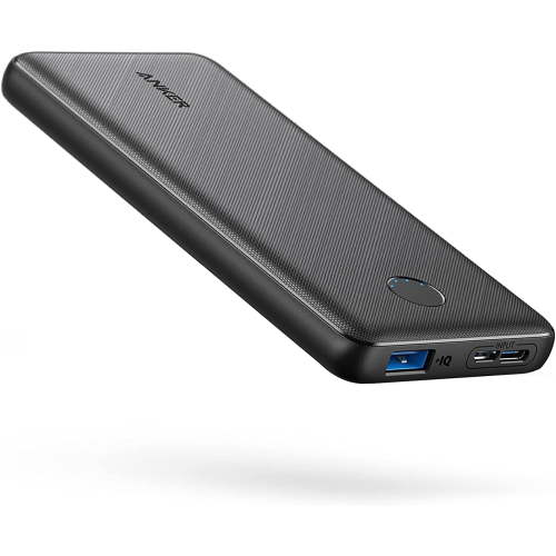 Anker Power Bank(PowerCore 10K), Compact Travel-Ready 10,000mAh Battery Pack with PowerIQ Charging Technology, 5V/3A High-Speed Charging (USB-C Input and Output(Black), 1pack