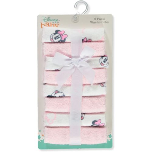 Disney Baby Big Girls 8-Pack Minnie Mouse Washcloths Set - Pink/Multi, one Size