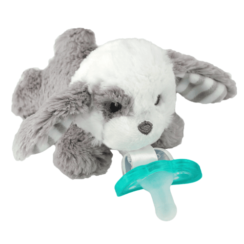 RaZbaby RaZbuddy Paci Holder - Detachable JollyPop Pacifier 0m+ - Puppy - Bpa Free - Pacifier Made in USA