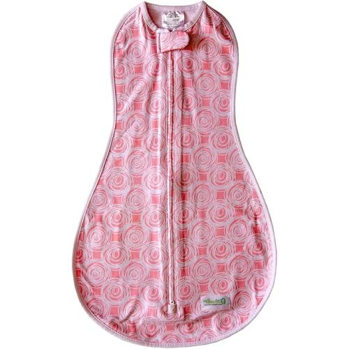 Woombie Original Baby Swaddling Blanket - Soothing, Cotton Baby Swaddle with Zipper - Wearable Newborn Blanket, Mod Roses, 14-19 lbs