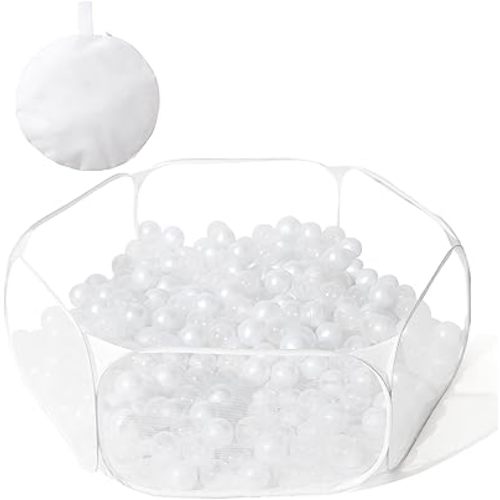 Kids Ball Pit Large Pop Up Children Ball Play Tent for Toddlers Girls Boys for Indoor Outdoor Baby Playpen with Carry Tote, Balls Not Included (White)…