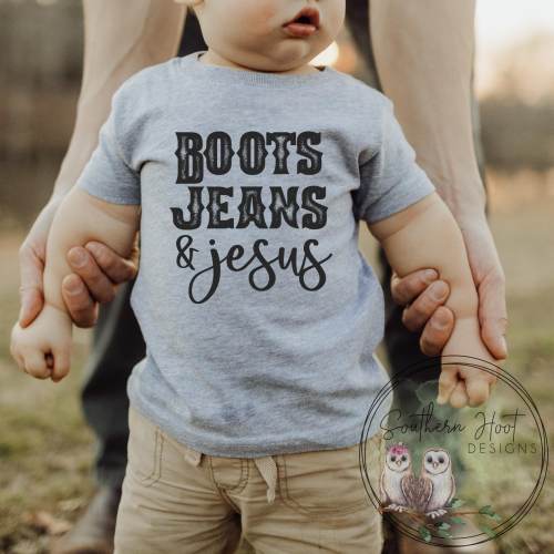 Boots Jeans and Jesus Shirt, Country Boy Onesie®, Cowboy Shirt, Little Boy Shirt, Bull Rider Shirt, Youth Shirt, Cow Variety Shirt