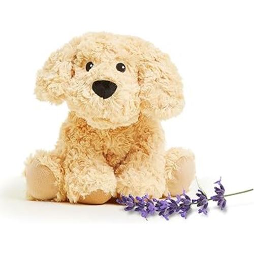 warmies Microwavable & Weighted Stuffed Animals, Golden Dog - Heated Stuffed Animal Plushie for Warmth & Comfort - Cute Soft Plush Toys for Boys, Girls, Babies & Toddlers